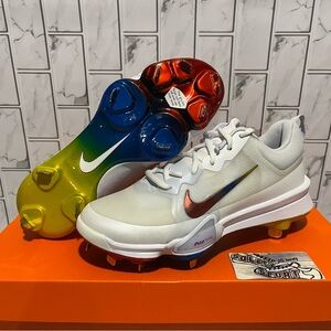 New Nike Trout 9 Metal Cleats White Rainbow Baseball Mens 7 and 11 MLB NCAA
